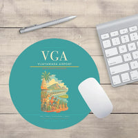 Thumbnail for Vijayawada Airport (VGA) design on turquoise round mouse pad