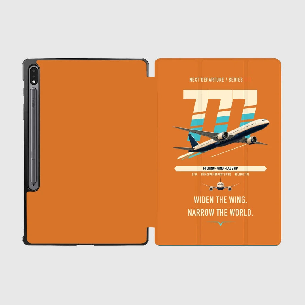 Boeing 777-9 design on orange samsung tablet tablet case