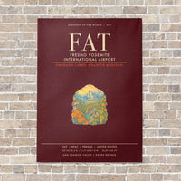 Thumbnail for Fresno Yosemite International Airport FAT - Canvas Framed - Dark Red