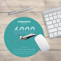 Thumbnail for Bombardier Global 6000 design on turquoise round mouse pad