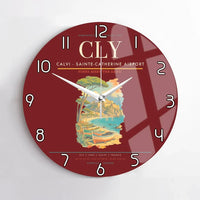 Thumbnail for Calvi - Sainte-Catherine Airport CLY Wall-Clock No-Frame - Dark Red