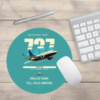 Thumbnail for Boeing 737 MAX 7 design on turquoise round mouse pad