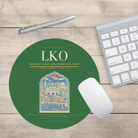 Thumbnail for Chaudhary Charan Singh International Airport LKO Mouse-Pad Round - Green