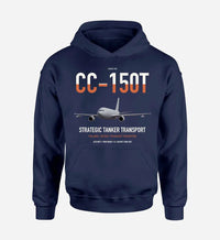 Thumbnail for Airbus CC-150T Polaris design on navy blue double-side hoodie, single-side print