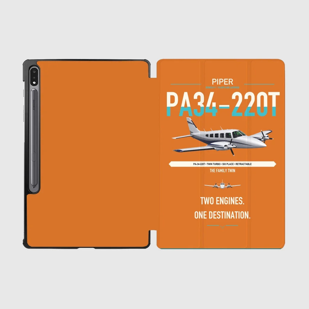 Piper PA-34-220T Seneca V design on orange samsung tablet tablet case