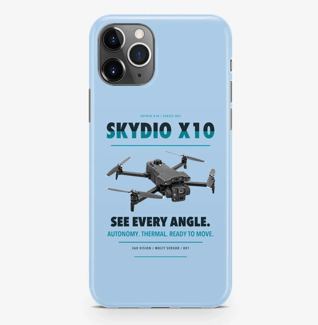 Skydio X10 Case ProMax design on light blue iphone case promax