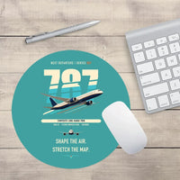 Thumbnail for Boeing 787-9 Dreamliner design on turquoise round mouse pad