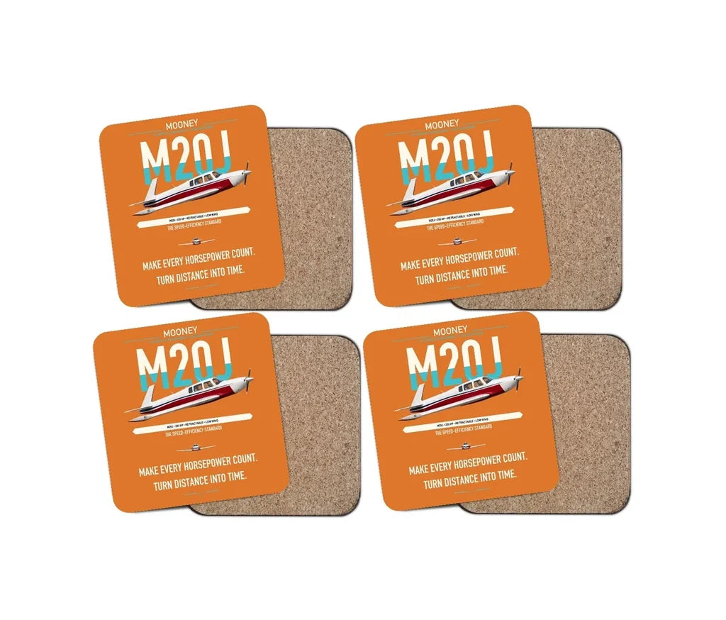 Mooney M20J 201 design on orange 4 pieces set coaster