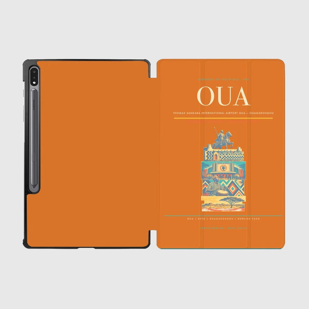 Thomas Sankara International Airport (OUA) design on orange samsung tablet tablet case