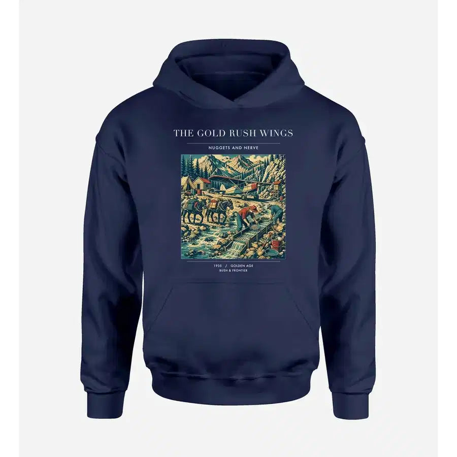 VINTAGE G4043 - The Gold Rush Wings - Premium Hoodie design on navyblue premium
