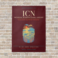 Thumbnail for Incheon International Airport ICN - Canvas Framed - Dark Red