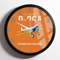 Thumbnail for Boeing P-26A Peashooter design on orange framed wall clock