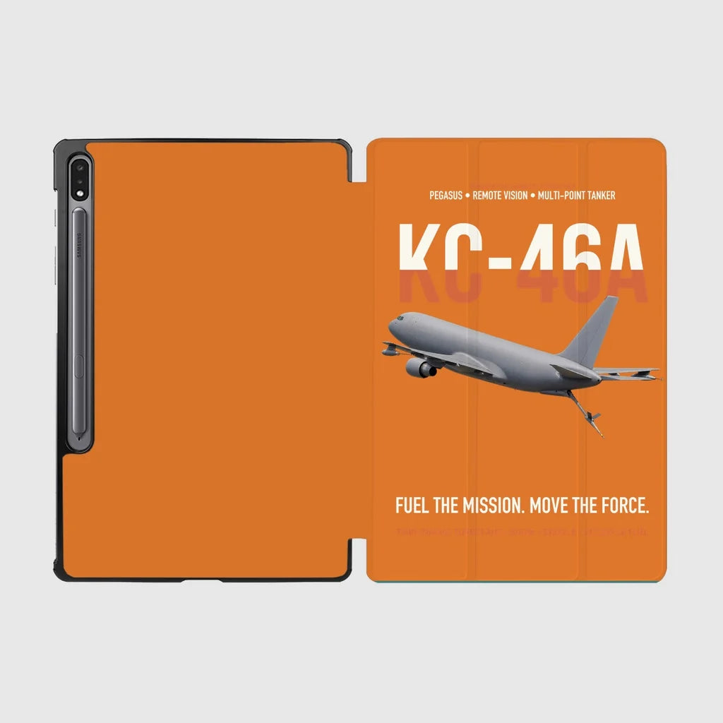 KC-46A PEGASUS design on orange samsung tablet tablet case