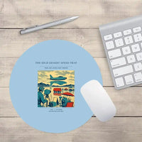 Thumbnail for VINTAGE G4295 - The High Desert Speed Trap - Designed Mouse Pads design on lightblue round