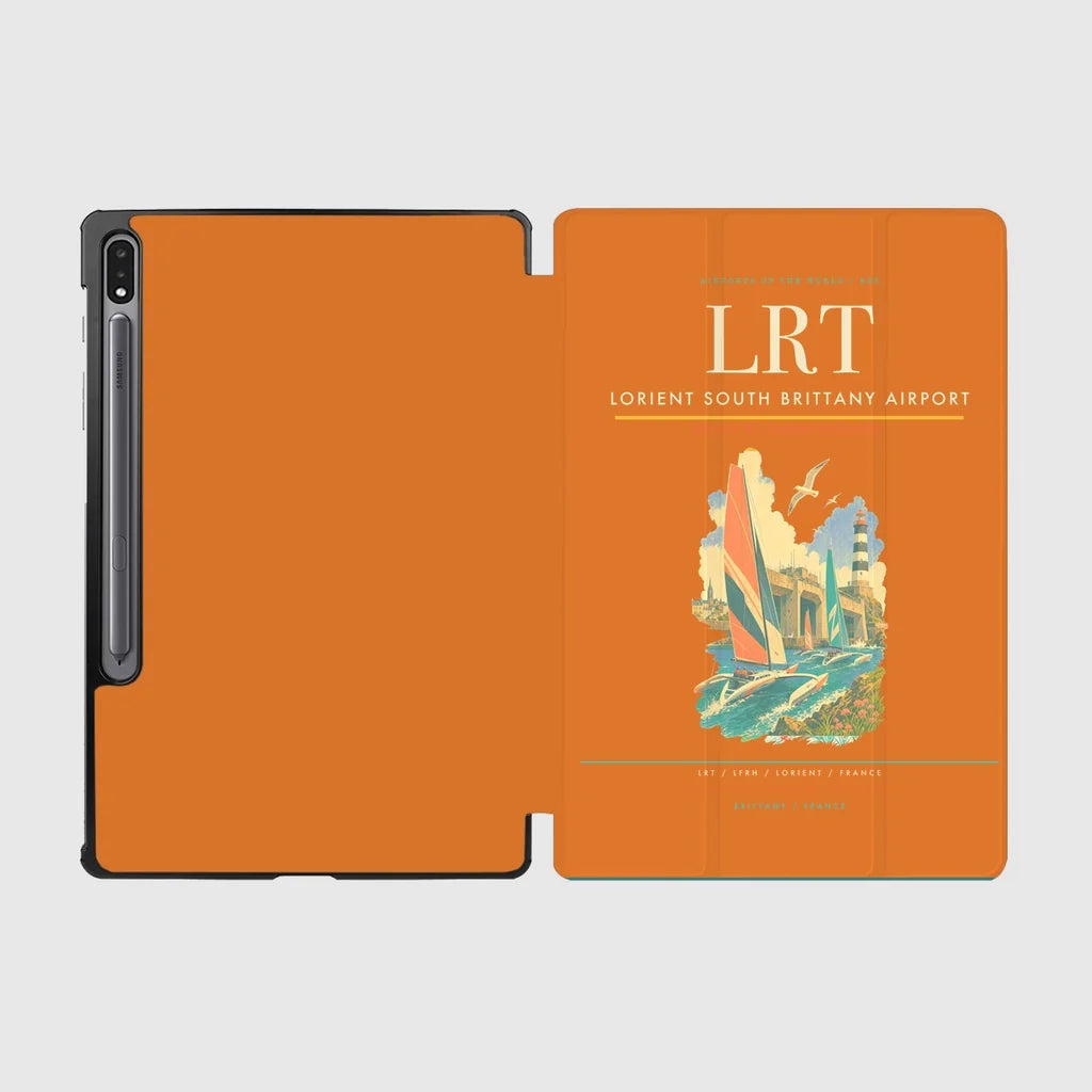 Lorient South Brittany Airport (LRT) design on orange samsung tablet tablet case