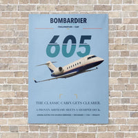 Thumbnail for Bombardier Challenger 605 vertical canvas print - no frame - light blue background