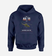 Thumbnail for Bell AH-1G Cobra design on navy blue double-side hoodie, single-side print