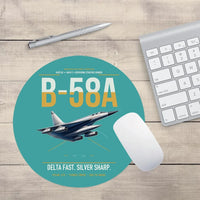 Thumbnail for B-58A Hustler design on turquoise round mouse pad