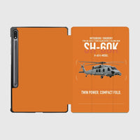 Thumbnail for Mitsubishi Sikorsky SH-60K design on orange samsung tablet tablet case