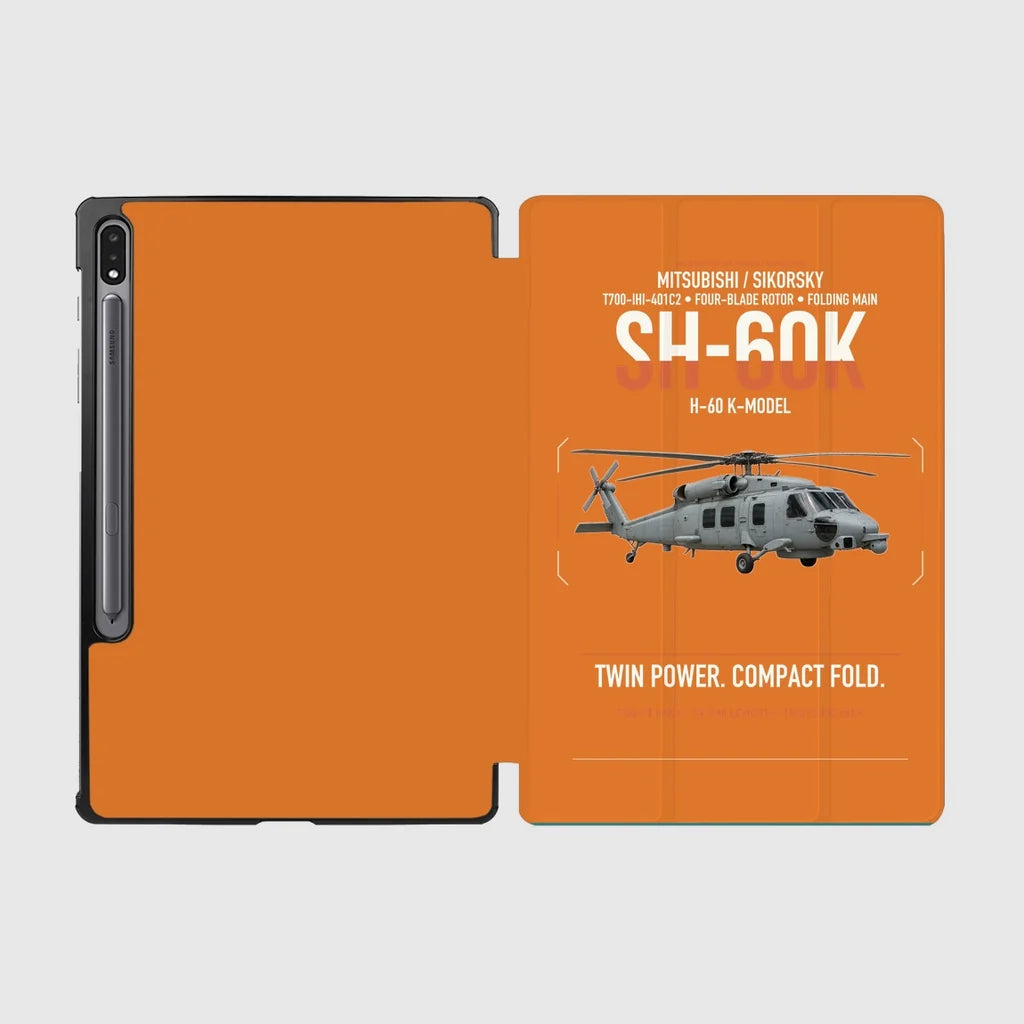Mitsubishi Sikorsky SH-60K design on orange samsung tablet tablet case