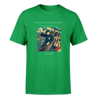 Thumbnail for VINTAGE G4321 - The First Passenger Ticket - Premium T-Shirt design on green premium t shirt