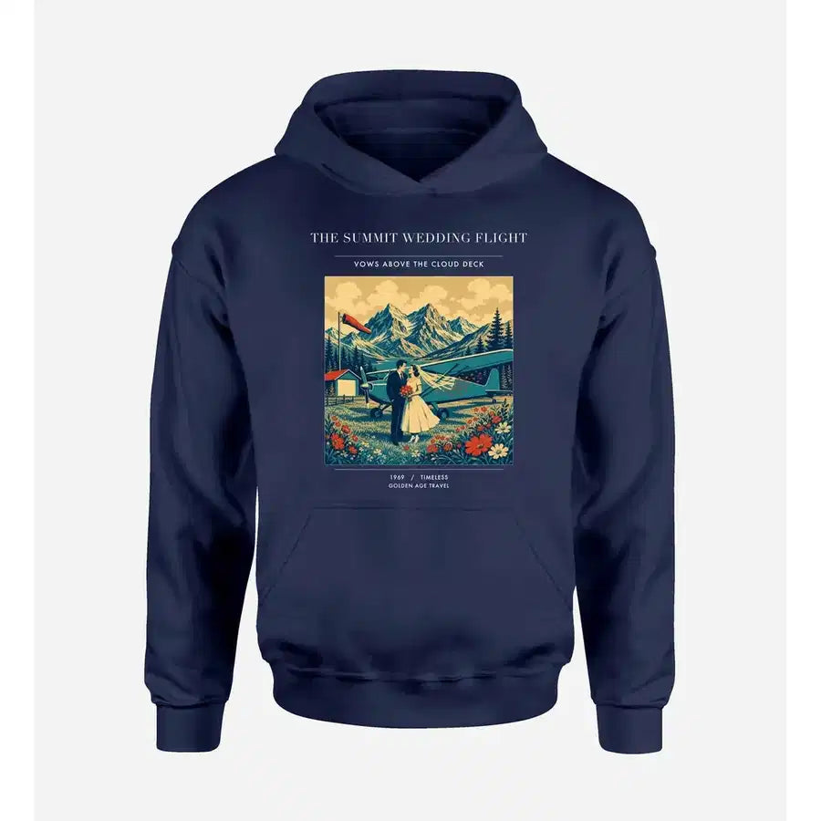 VINTAGE G4345 - The Summit Wedding Flight - Premium Hoodie design on navyblue premium