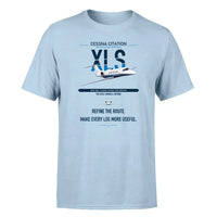 Thumbnail for Cessna Citation XLS design on light blue double-side t-shirt, single-side print