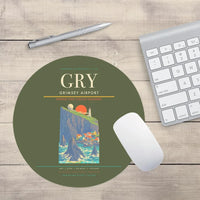 Thumbnail for Grimsey Airport GRY Mouse-Pad Round - Green Army