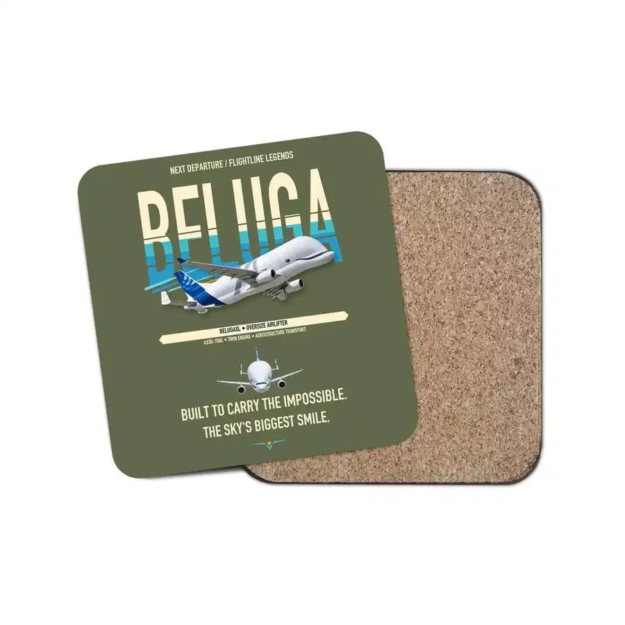 Airbus BelugaXL / A330-743L design on green army 1 piece coaster