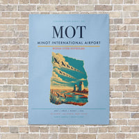 Thumbnail for Minot International Airport MOT vertical canvas print - no frame - light blue background
