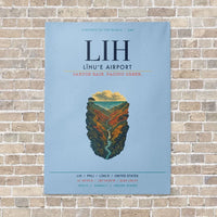 Thumbnail for Līhuʻe Airport LIH vertical canvas print - no frame - light blue background