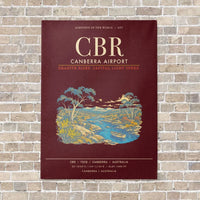 Thumbnail for Canberra Airport CBR - Canvas Framed - Dark Red