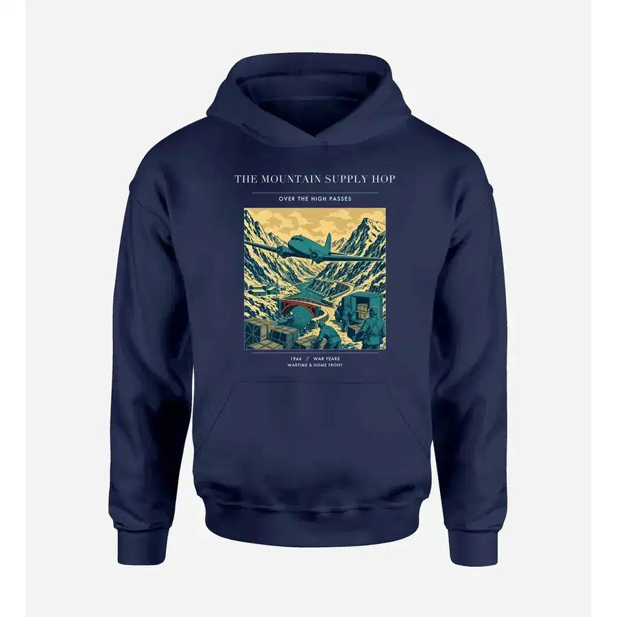 VINTAGE G4518 - The Mountain Supply Hop - Premium Hoodie design on navyblue premium