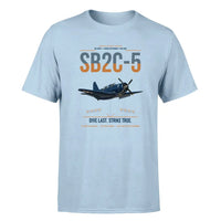 Thumbnail for SB2C-5 Helldiver design on light blue double-side t-shirt, single-side print