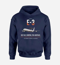 Thumbnail for E-3 Sentry AWACS design on navy blue double-side hoodie, single-side print