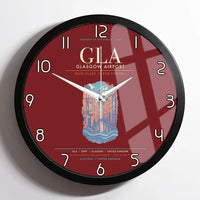 Thumbnail for Glasgow Airport GLA Wall-Clock Framed - Dark Red