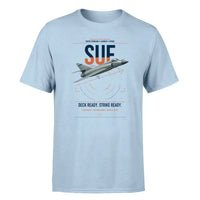 Thumbnail for Dassault Super Étendard design on light blue t-shirt, single-side print