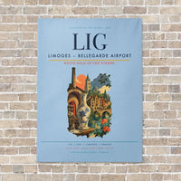 Thumbnail for Limoges – Bellegarde Airport LIG vertical canvas print - no frame - light blue background