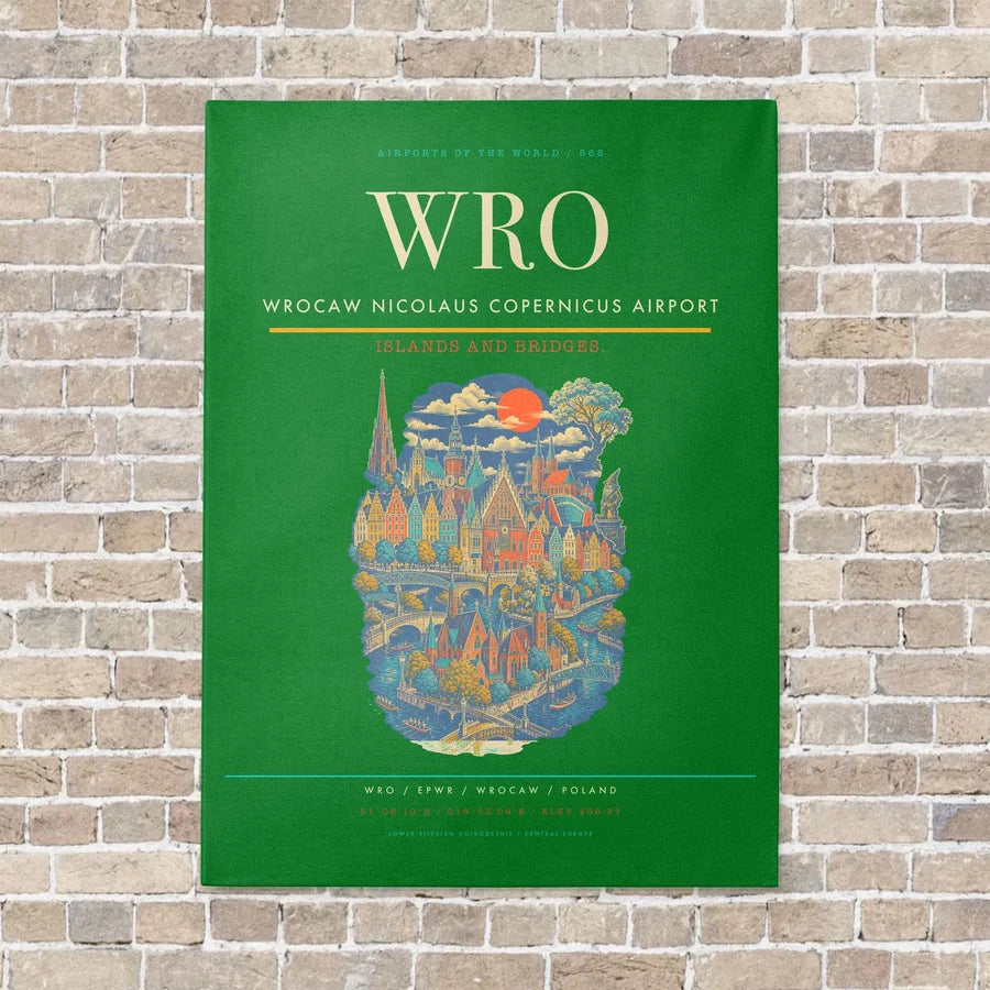 Wrocaw Nicolaus Copernicus Airport WRO - Canvas No Frame - Green