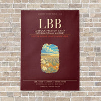 Thumbnail for Lubbock Preston Smith International Airport LBB - Canvas Framed - Dark Red