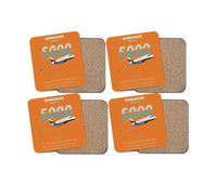 Thumbnail for Bombardier Global 5000 design on orange 4 pieces set coaster