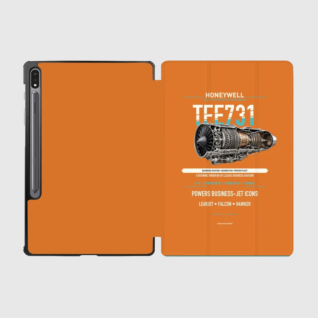 TFE731 design on orange samsung tablet tablet case