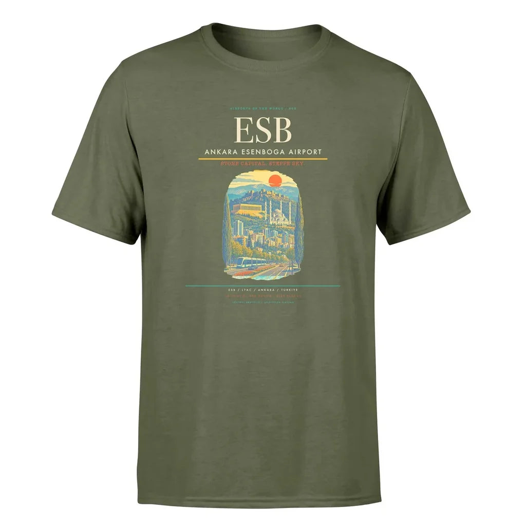 Ankara Airport (ESB) Premium T-Shirt Green Army