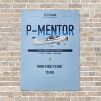 Thumbnail for Tecnam P-Mentor vertical canvas print - no frame - light blue background
