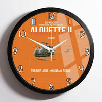 Thumbnail for Sud Aviation SE 3130 Alouette II design on orange framed wall clock