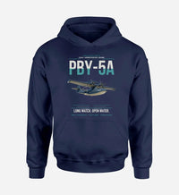 Thumbnail for PBY-5A Catalina design on navy blue double-side hoodie, single-side print