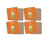 Thumbnail for Central Illinois Regional Airport (BMI) design on orange 4 pieces set coaster