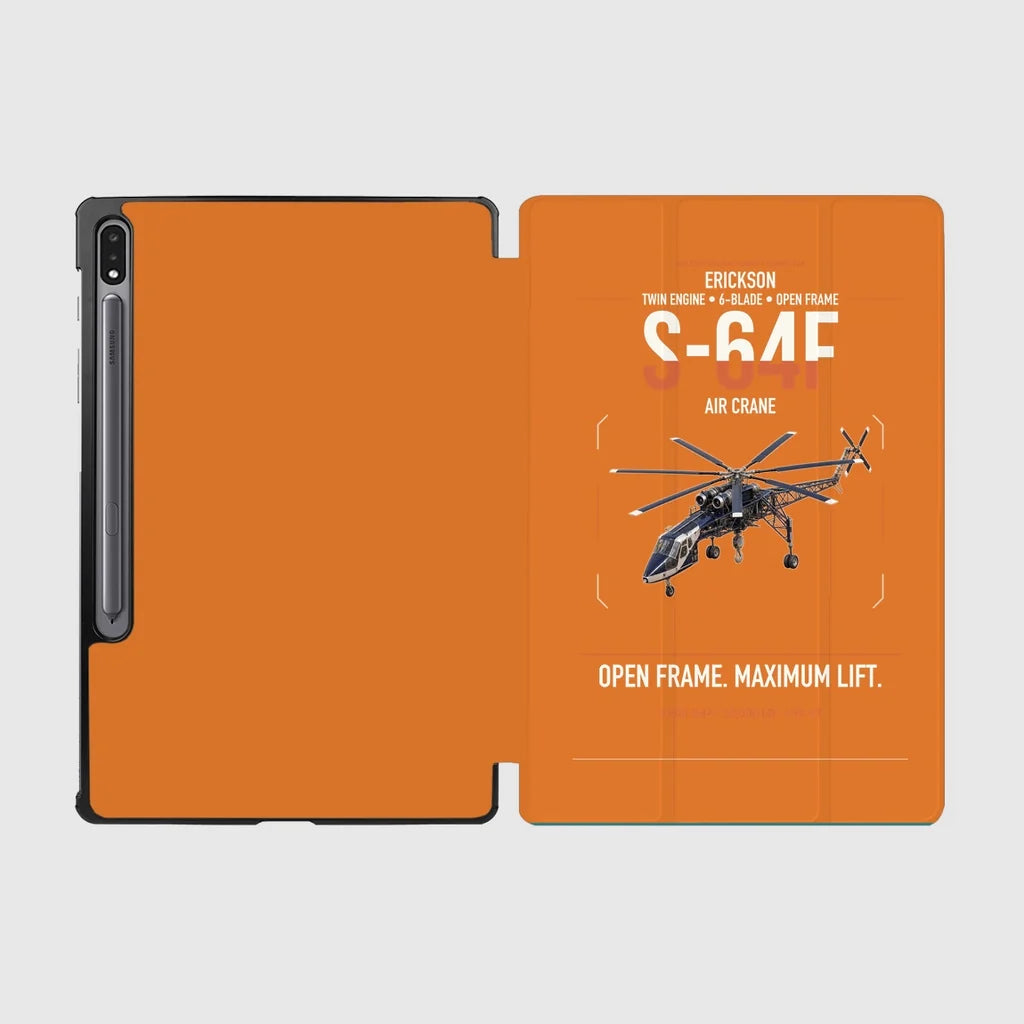 Erickson S-64F Air Crane design on orange samsung tablet tablet case