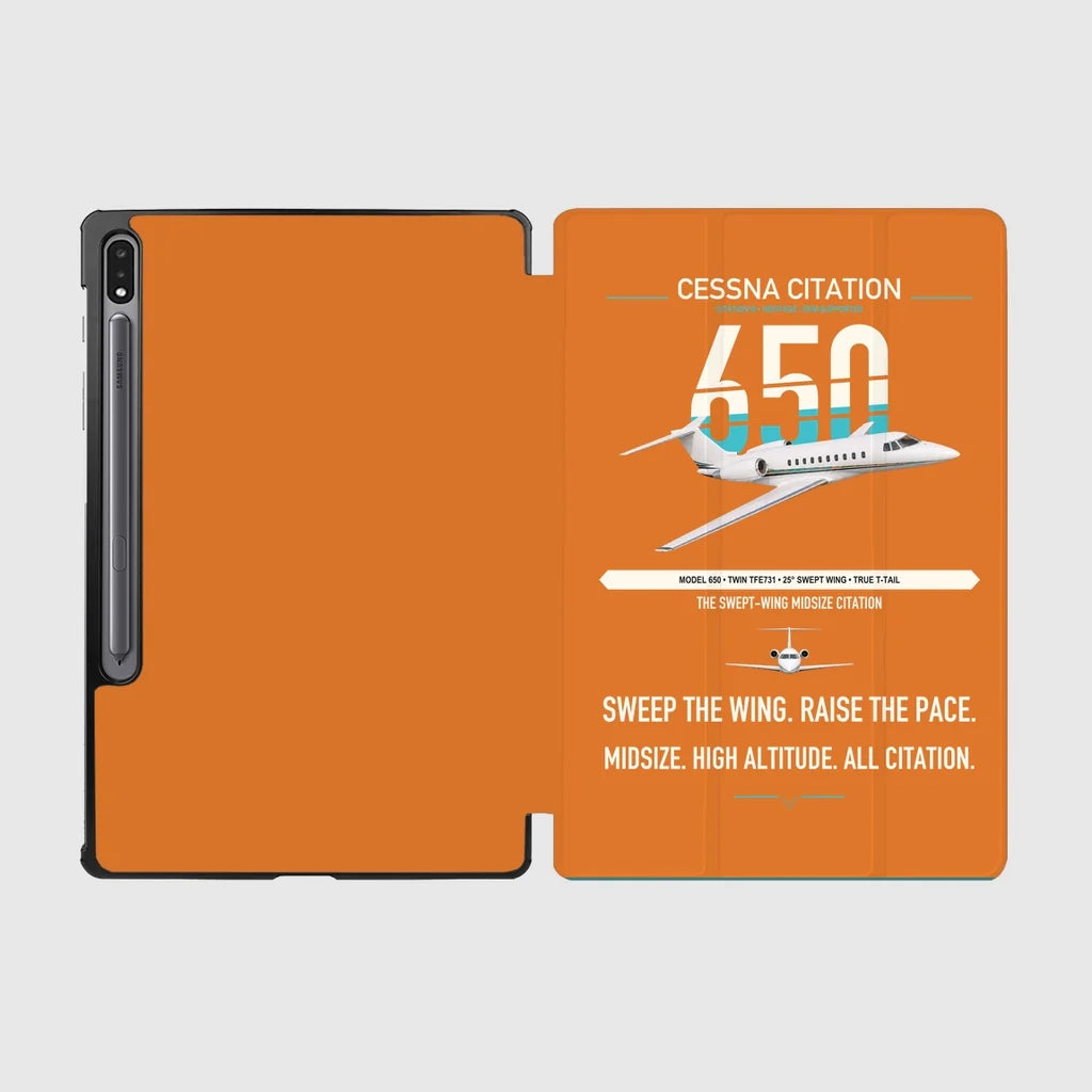 Cessna Citation 650 - Citation III design on orange samsung tablet tablet case
