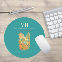 Thumbnail for Vinh International Airport (VII) design on turquoise round mouse pad